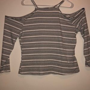 Grey stripped, over the shoulder
